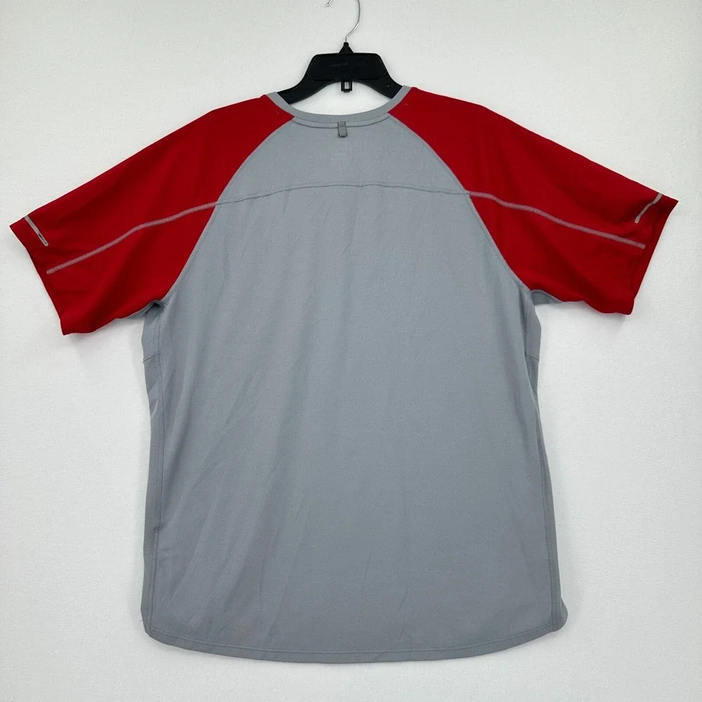 Nike‎ Miler Running Dri-Fit Shirt Mens XL Gray Red Athletic Gym Activewear OSU